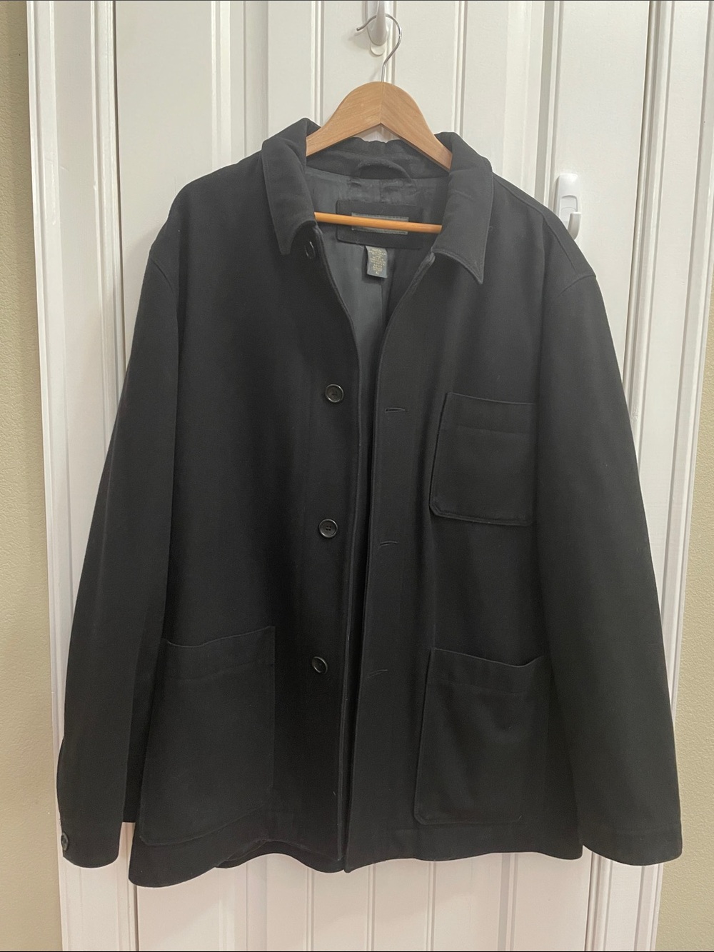 Men’s Banana Republic Black Wool Blend Pea Coat